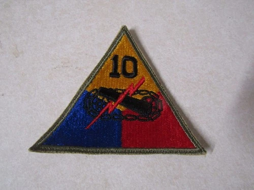 MILITARY PATCH OLDER WW2 ERA TO 80s 10TH ARMORED DIVISION #4