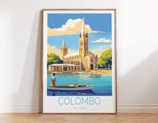 Colombo Sri Lanka, Church in Sea Shore Poster Premium Quality Choose your Size