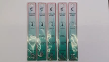 5 pks - Size 4 Snelled Octopus Hooks - 30 total hooks - FJ Neil Dolphin Brand 
