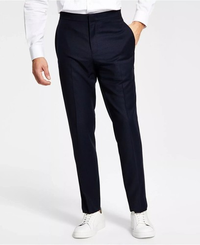 NWT ALFANI Slim Fit Stretch Tuxedo Navy Flat Front Dress Pants Sz 30 x 30