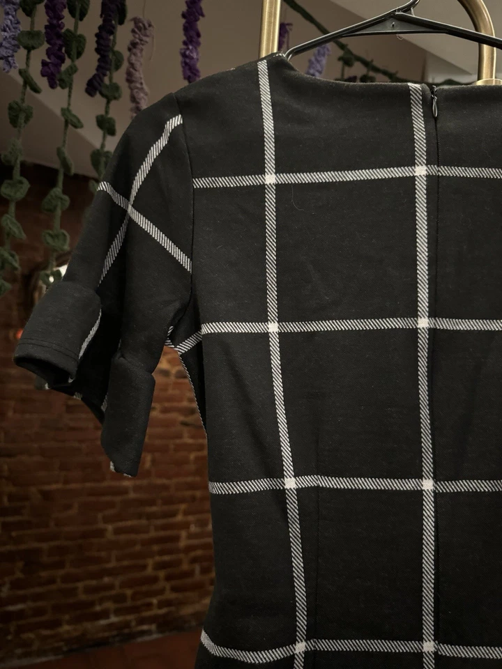 NY коллекции миниатюрный размер PS черный и белый шашки узор платье - шикарный и стильный - Изображение 3 из 4