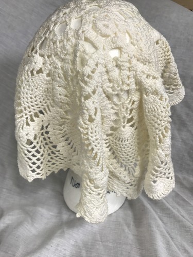Handmade Cotton Crochet White Doilie Doily Head Table Topper Head Cover 16x16" - Picture 8 of 8