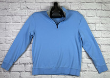 Southern Tide Skipjack 1/4 Zip Sweater Men's M Blue Pullover Golf