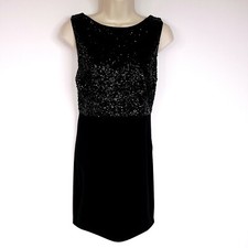 Forever 21 Womens Dress Medium Black Sleeveless Sequin Stretch Party Cocktail