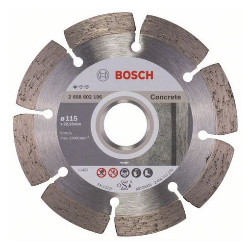 BOSCH DISCO TAGLIO DIAMANTATO SMERIGLIATRICE Ø115 MM CALCESTRUZZO CEMENTO 1,6 MM
