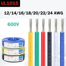 UL1015 Flexible Electronic Wire 12/14/16/18/20/22/24AWG Tinned Copper Cable 600V