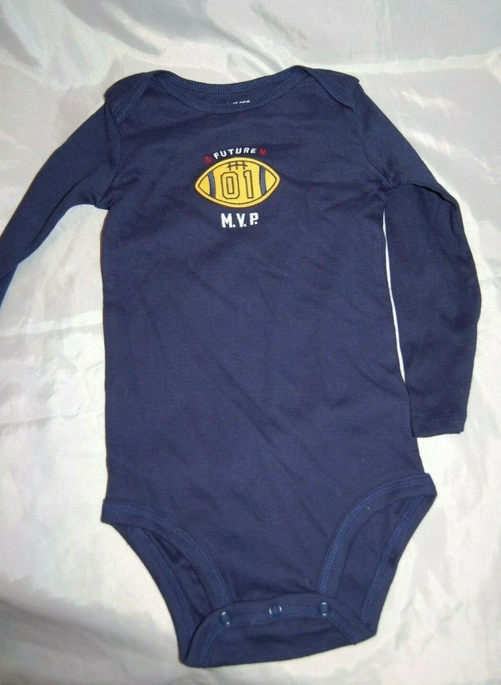 NWOT 3Pc Infant Baby Boys Just One You Car Sports Football Bodysuit Size 24M — 第 2/4 张图片