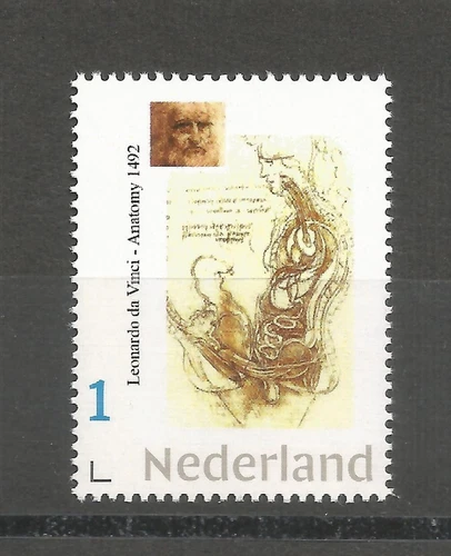Netherlands:Pers.stamp "1" value  L. da Vinci  : " Male Anatomy"/ 2019/ MNH