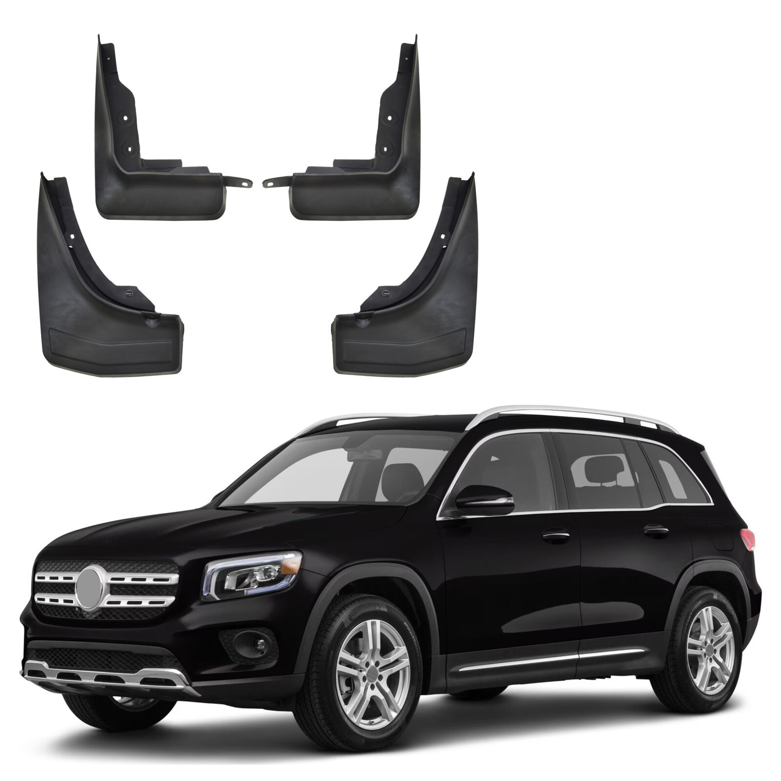Bavettes garde-boue auto pour Mercedes GLB X247 depuis 2019 en plastique ABS noir