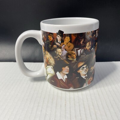 VTG BARNES & NOBLE CAFÉ XL 17oz AUTHORS WRITERS COFFEE MUG CUP HEMINGWAY TWAIN
