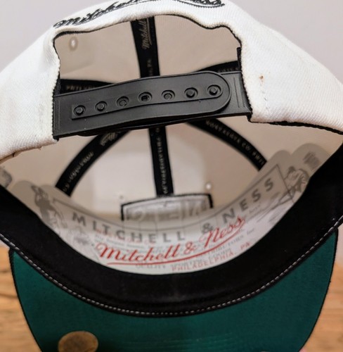 NEW Brooklyn Nets Hat Cap Snap Back OSFA Mitchell & Ness White/Black NBA Mens - Picture 5 of 8