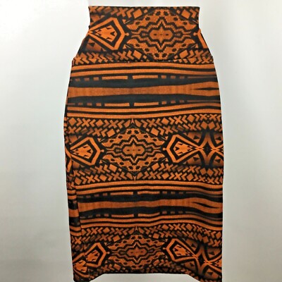 LuLaRoe Woman's Skirt Pencil Style Size Black and Orange Nice