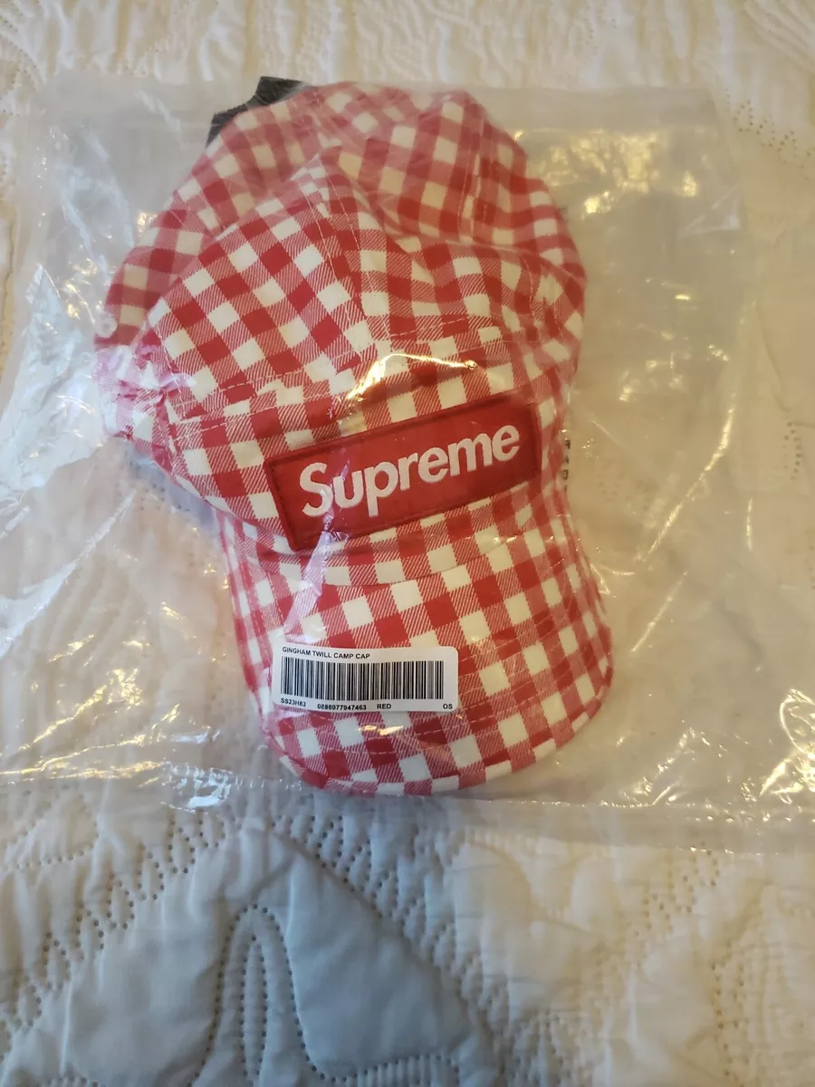 Supreme Gingham Camp Cap Red