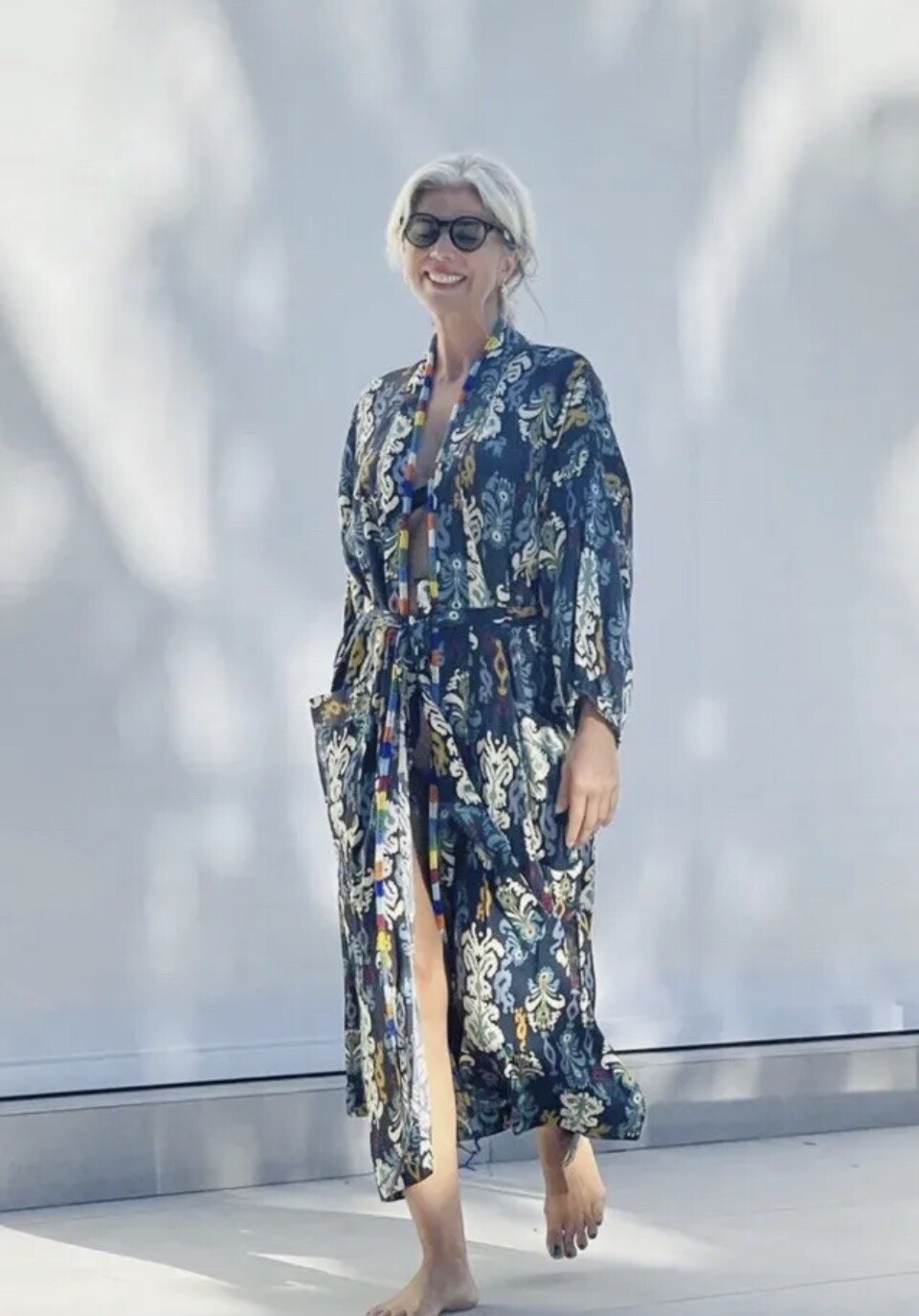 ZARA BEADED PRINTED KIMONO NAVY BLUE SIZE M UK 10/12/14 REF: 7521/054 BNWT image 10