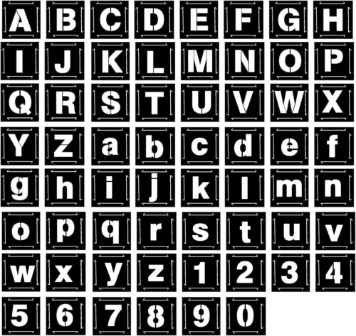 Eage 1 Inch Letter Stencils for Painting, 62 Pcs Reusable Plastic Letter Number - Picture 11 of 12
