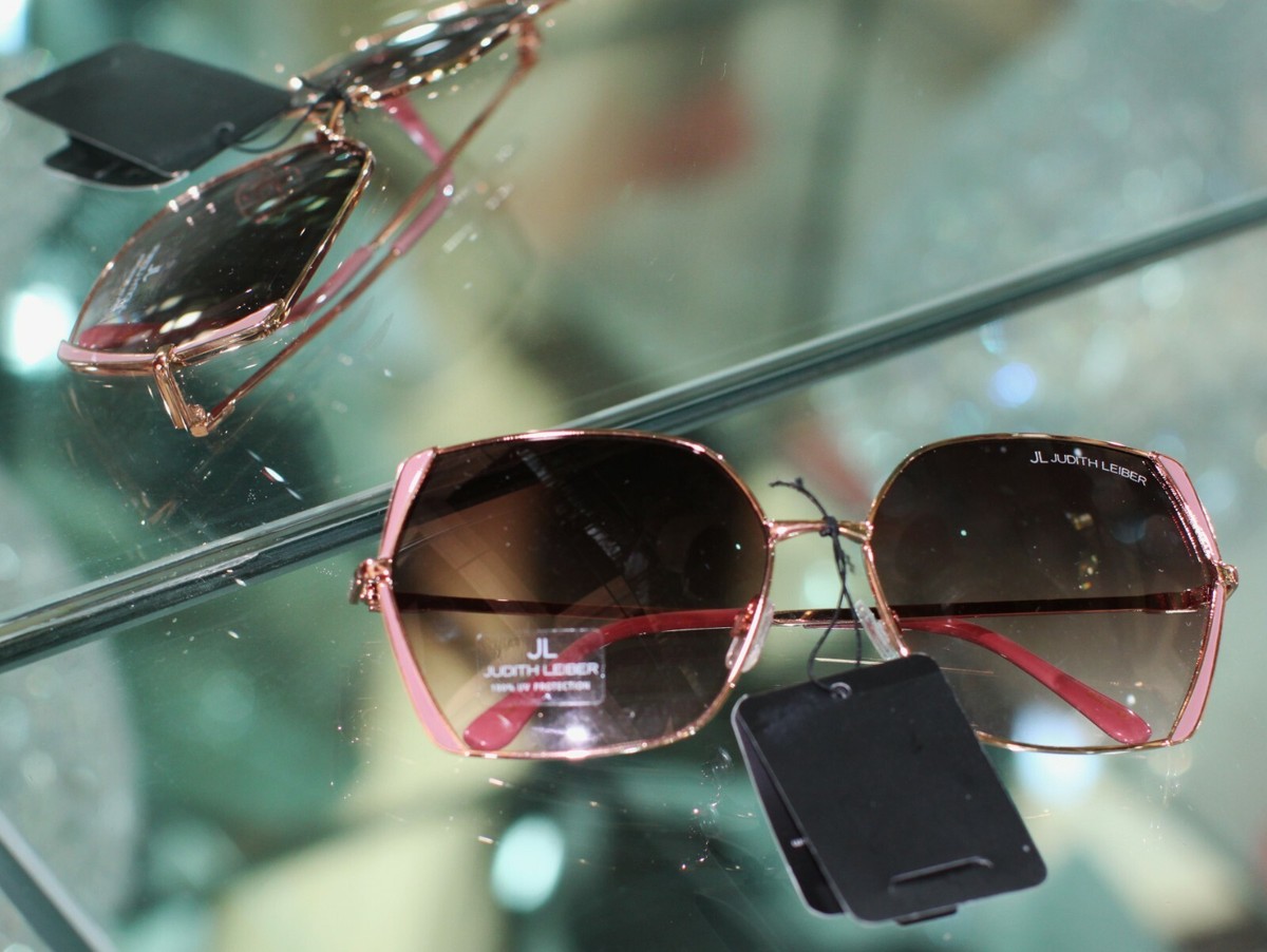 New Judith Leiber pink mauve & gold big sunglasses judith leiber MAUVE PINK ROSE BLUSH mod art Sunglasses NEW  main image 2