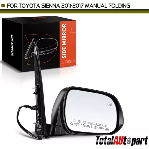 Passenger Black Power Heated Mirror w/ 5pin for Toyota Sienna 11-12 Right Side