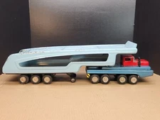SSS Car Auto Transport Tractor Trailer Truck Tin  22" Japan Friction 1960s