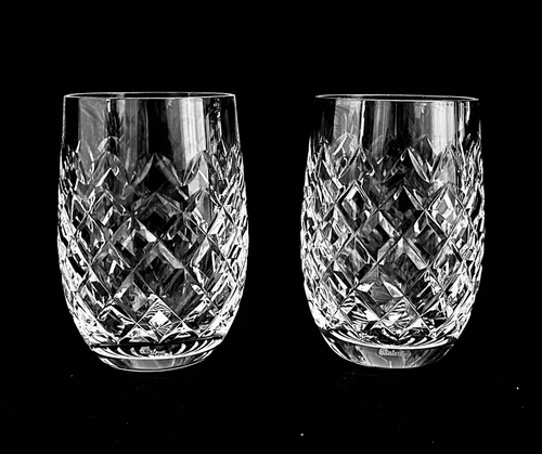 Vintage Waterford Crystal Powerscourt 10 OZ Tumbler Glasses Set of 2- Near Mint