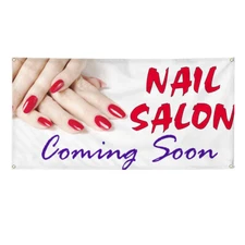 Vinyl Banner Multiple Sizes Nail Salon Coming Soon Advertising Printing Business