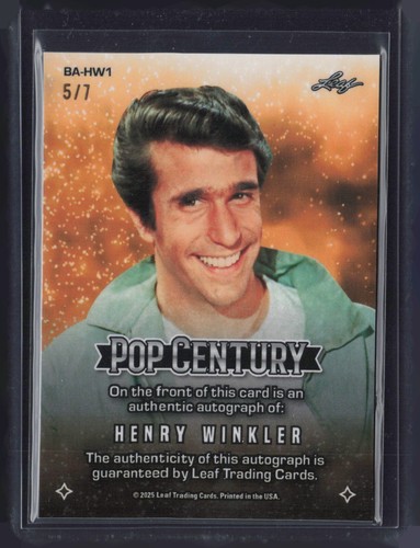 2025 Leaf Pop Century Prismatic Platinum Henry Winkler 5/7 Auto Autograph - Picture 2 of 2