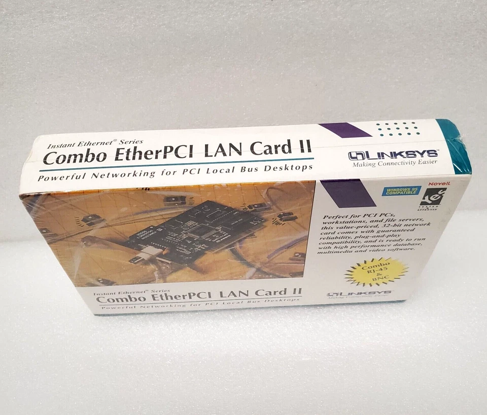 Linksys Combo EtherPCI LAN Card II, RJ45 and BNC Combo LNEPC12 NEW SEALED - Image 2 of 4