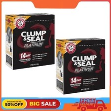 2 pack ARM  HAMMER Clump Seal Platinum, Odor Sealing Clumping Cat Litter