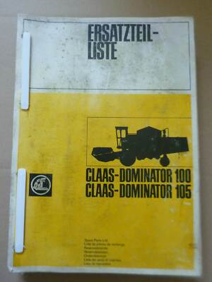 Claas Mähdrescher Dominator 100 + 105 Ersatzteilkatalog
