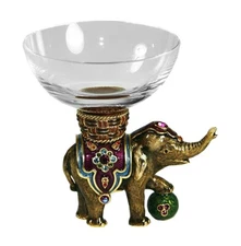 JAY STRONGWATER ELEPHANT WITH GLASS CANDY NUTS DISH SWAROVSKI NEW MADE IN USA