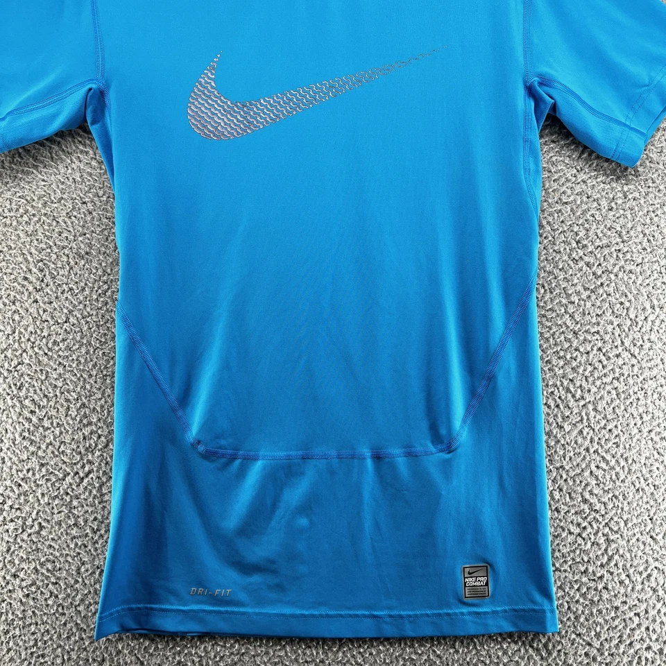 Nike Pro Combat Compression Shirt Mens XL Blue Dri-Fit Athletic Tee Training Gym - Image 2 of 4