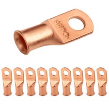 SELTERM 10pcs 1 AWG 5/16" Stud Battery Lugs, Heavy Duty Wire Lugs, Ring Ter...