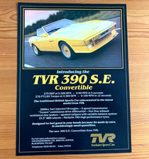 TVR 390 SE S.E CONVERTIBLE - FRAMEABLE COLLECTIBLE ORIGINAL CLASSIC CAR ADVERT