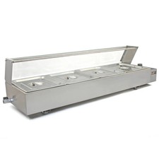 4 Pan Bain Marie Electric Food Warmer, Wet Well GN Commercial Display Pot