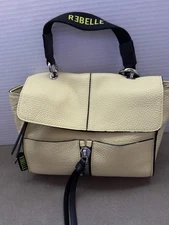 Italian Shoulder bag Rebelle CHLOE in geranium leather - Lemon