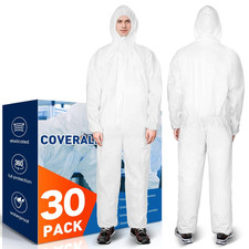 30 Pack Disposable Protective Coveralls, Heavy Duty Full Body Painters Suit for