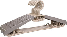 6-Pack Heavy Duty Plastic Extra-Wide Arm 15"-23" Suits Clothes Hangers with Swiv