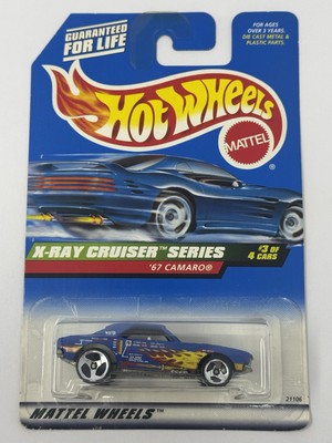 Hot Wheels 1999 X-Ray Cruiser Blue  67 Chevy Camaro Hood Opens #947 A18