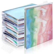 40 Set 12x12" Scrapbook Paper Storage Organizer with Customizable Tabs Clear