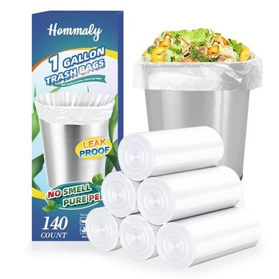 1 Gallon 140 pcs (0.8-1 Gal) Small Clear 140 Count (Pack of 1), 1Gal