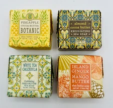 4 x Greenwich Bay Trading Co. Soap 4 Different Scents 1.9oz Botanic Shea Butter