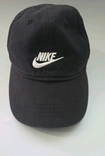 Nike Toddler Club Cap Black White Logo Kids 2T-4T Adjustable Hat