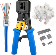 RJ45 Crimping Tool Ethernet Crimper for Cat6 Cat5 Cat5E RJ45 Pass through Connec