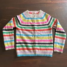 Mini Boden Girls 100 Cashmere Rainbow Stripe Button Front Cardigan Size 7-8Y