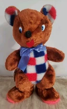 Vtg Teddy Bear HUG-ABLE 50's 60's USA MADE 16" w/ TAG FREE STANDING Plush 