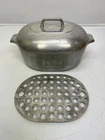Vtg Wagner Ware Magnalite Aluminum Roaster Pot Dutch Oven W/ Lid &Trivet AS IS