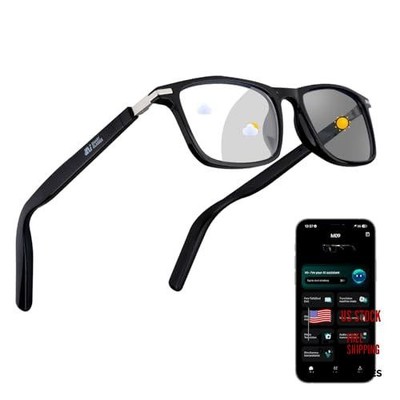 2026 Al Smart Glasses for Men Women - Bluetooth Translation Glasses with Black