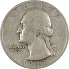 1947 S Washington Quarter G Good Silver 25c Coin