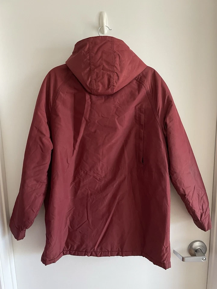 Parka roja grande vintage años 80 LL Bean Baxter para hombre cremallera completa Foto 2 de 3