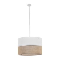 Pendelleuchte HäNgelampe Rund Ø 50 Cm Boho Jute Stoff 3X E27 Esstisch Wohnzimmer