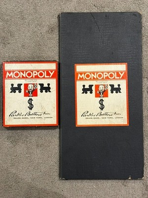 Rare 1935 Monopoly Game No 7 Black Box Single 1st Patent w/ Match Board Complete